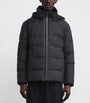 Yves Salomon Grey Wool-Silk Mink-Trim Puffer Jacket