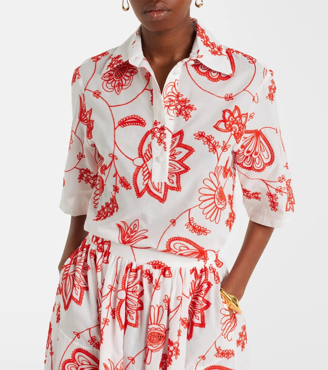 Eres - Izana embroidered cotton-blend shirt