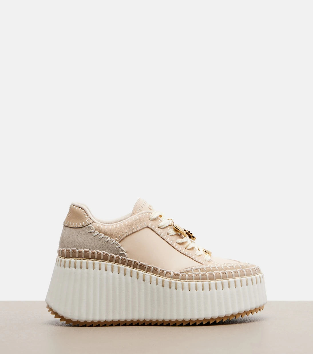 Chloé - Nama suede and leather platform sneakers
