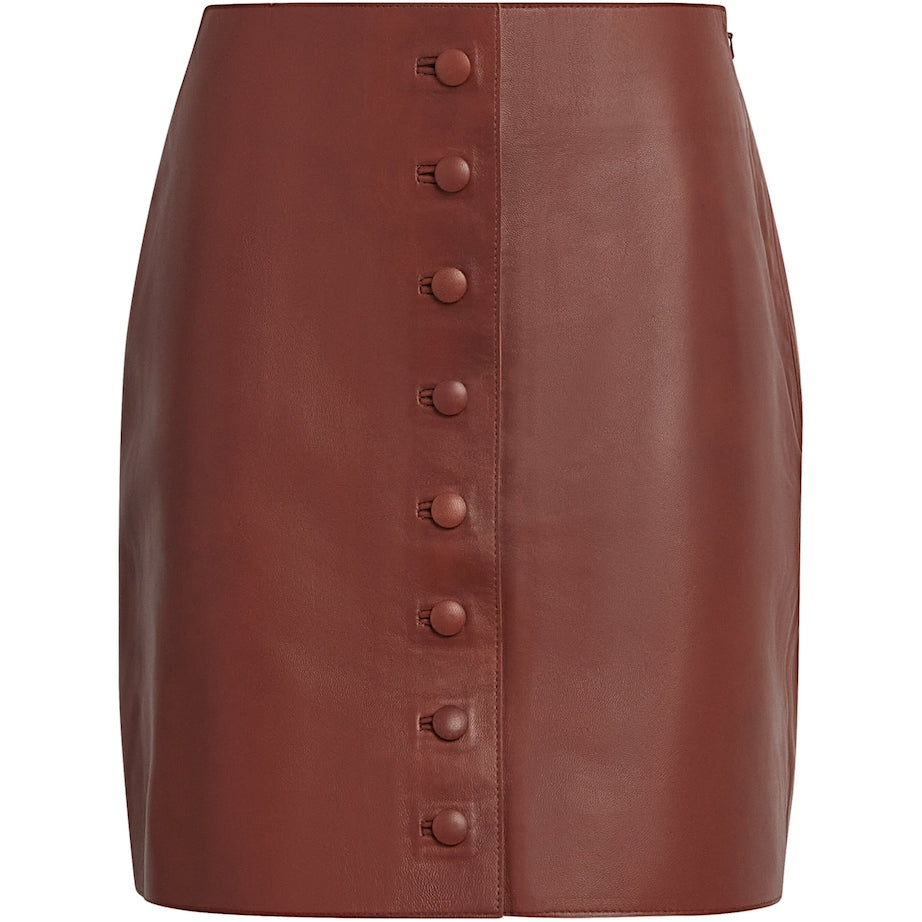 Liberowe Brown Maha Leather Mini Skirt