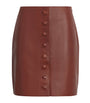 Brown Maha Leather Mini Skirt