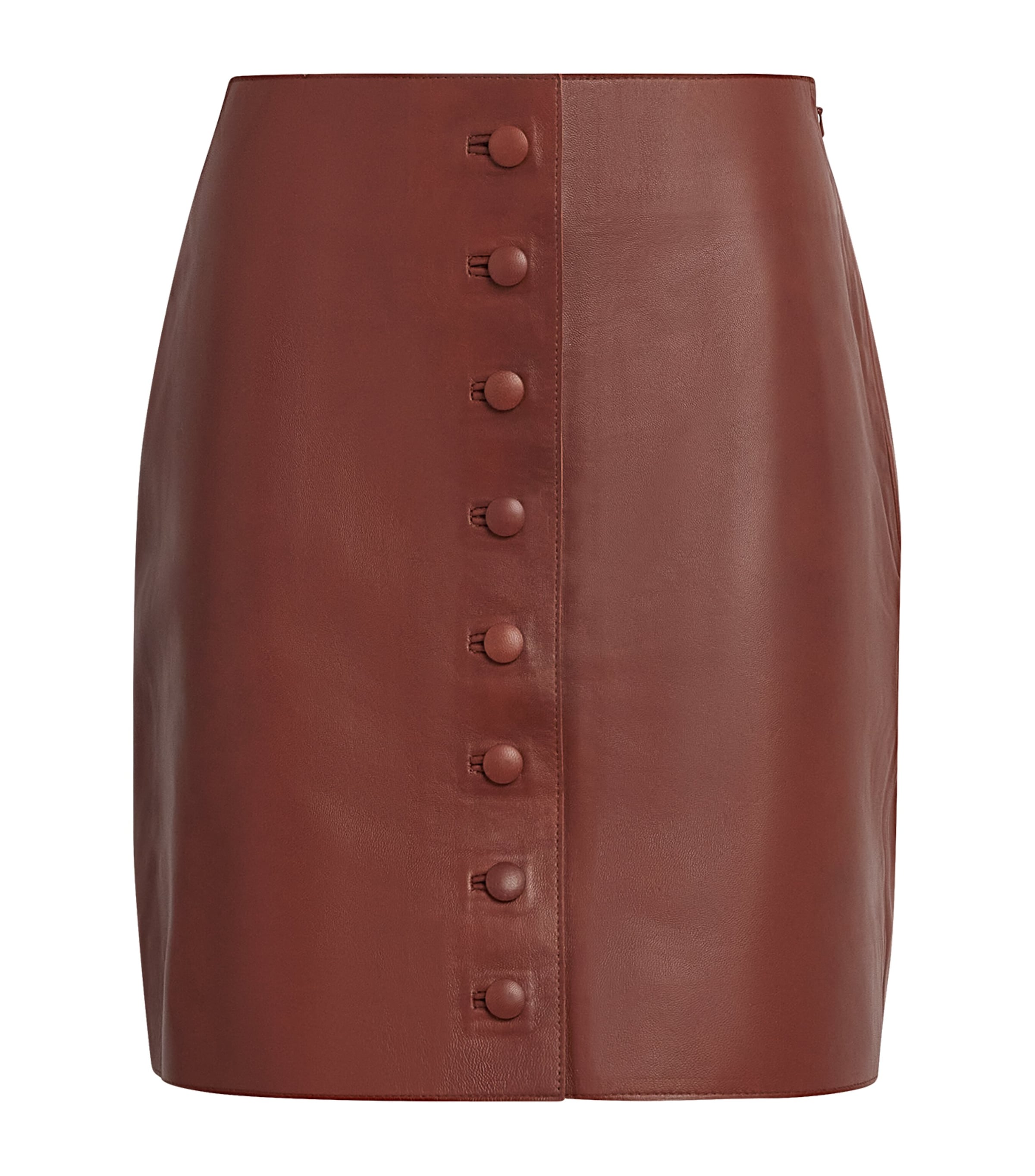 Brown Maha Leather Mini Skirt