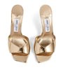 Gold Skye 70 Metallic Leather Mules
