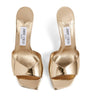 Jimmy Choo Gold Skye 70 Metallic Leather Mules