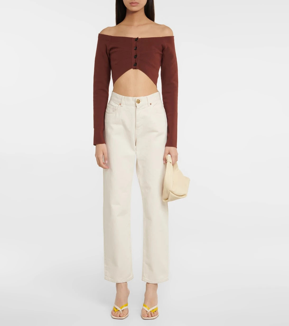 Philosophy di Lorenzo Serafini - Off-shoulder cotton crop top