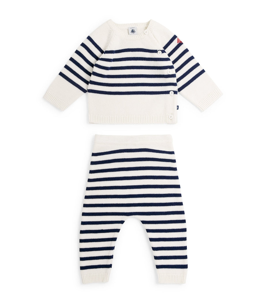 Petit Bateau Knitted Sweater and Trousers Set (Newborn - 18 Months)