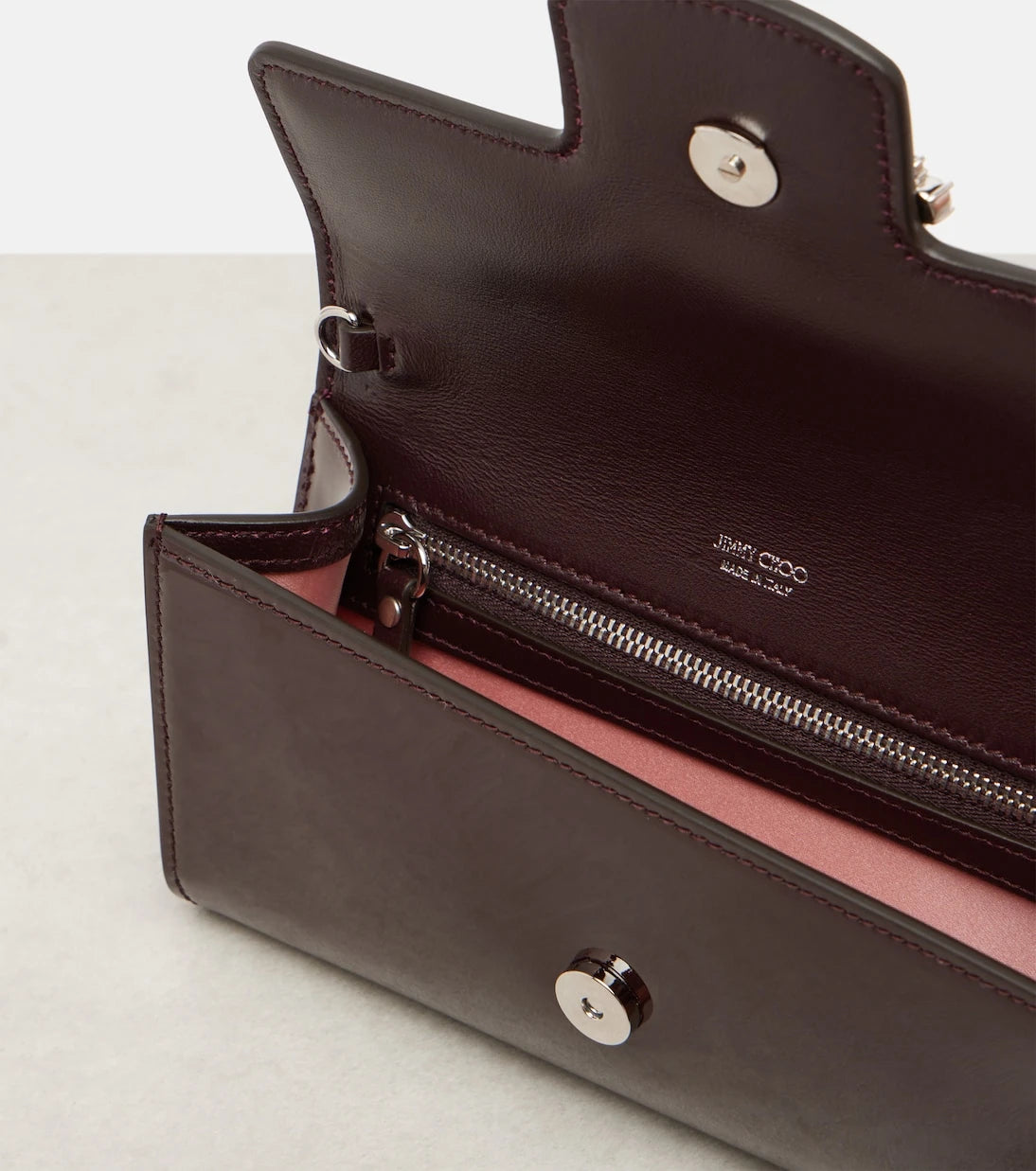 Jimmy Choo - Bing patent leather wallet on chain