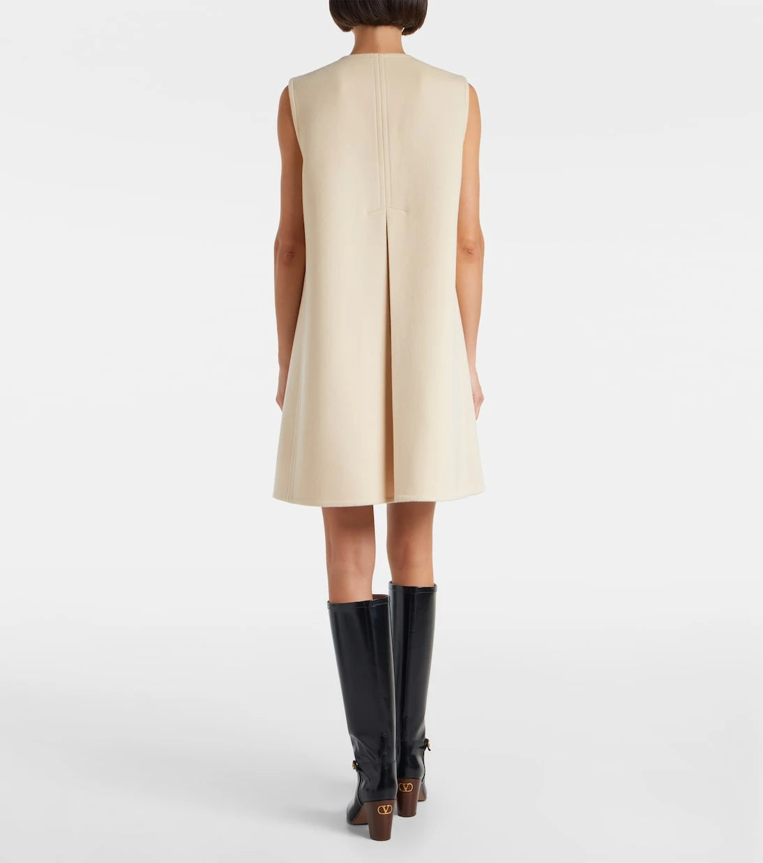 Valentino - VGold wool and cashmere minidress