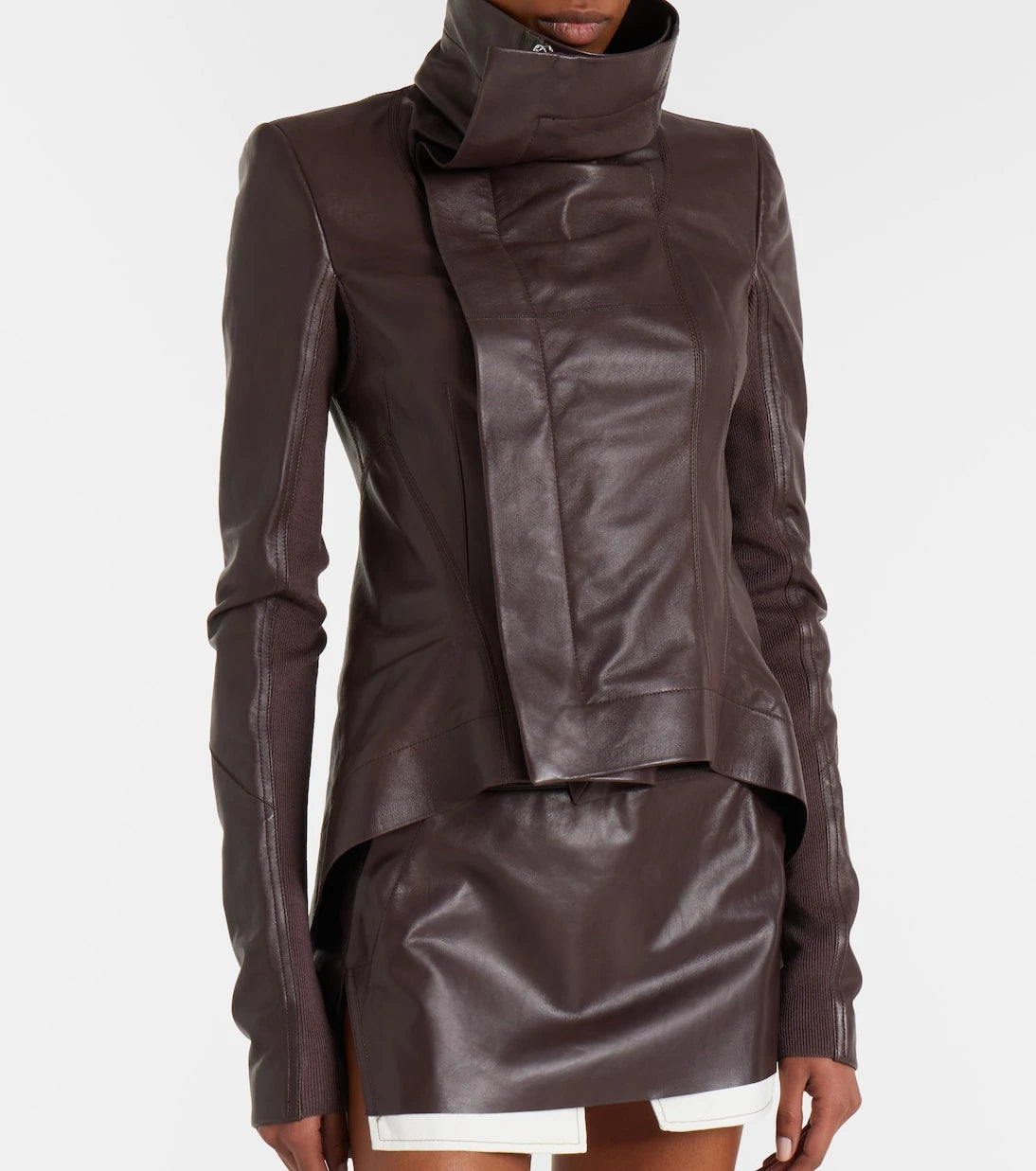 Rick Owens - Naska asymmetric leather jacket