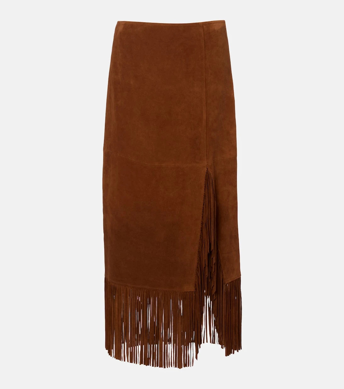 Polo Ralph Lauren - Fringed suede midi skirt