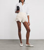 Cult Gaia Ivory Lace-Trim Suni Shorts