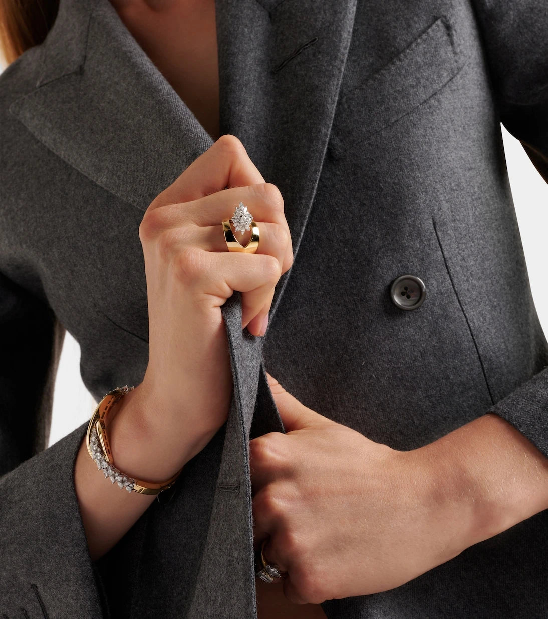 Yeprem - Golden Strada 18kt gold ring with diamonds