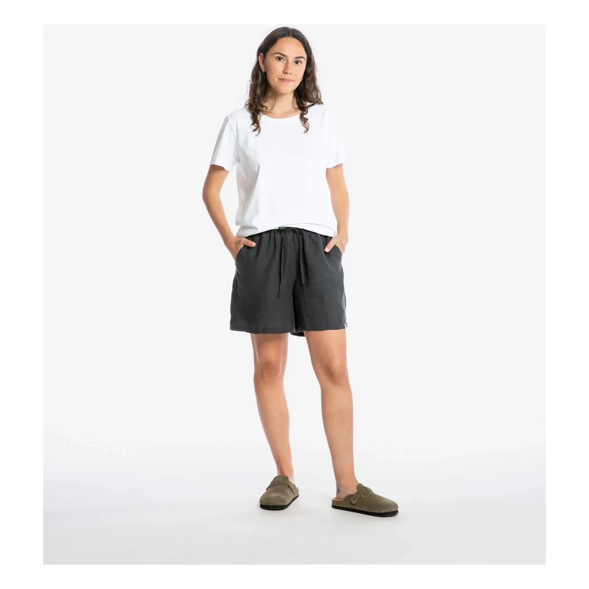Matona - Linen shorts | Dark grey
