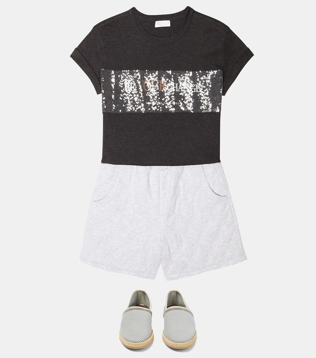 Brunello Cucinelli Kids - شورت مبطن من القطن