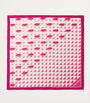 Pink Silk Twill Lip-Print Scarf