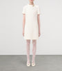 Valentino Ivory Wool-Silk Embellished Mini Dress