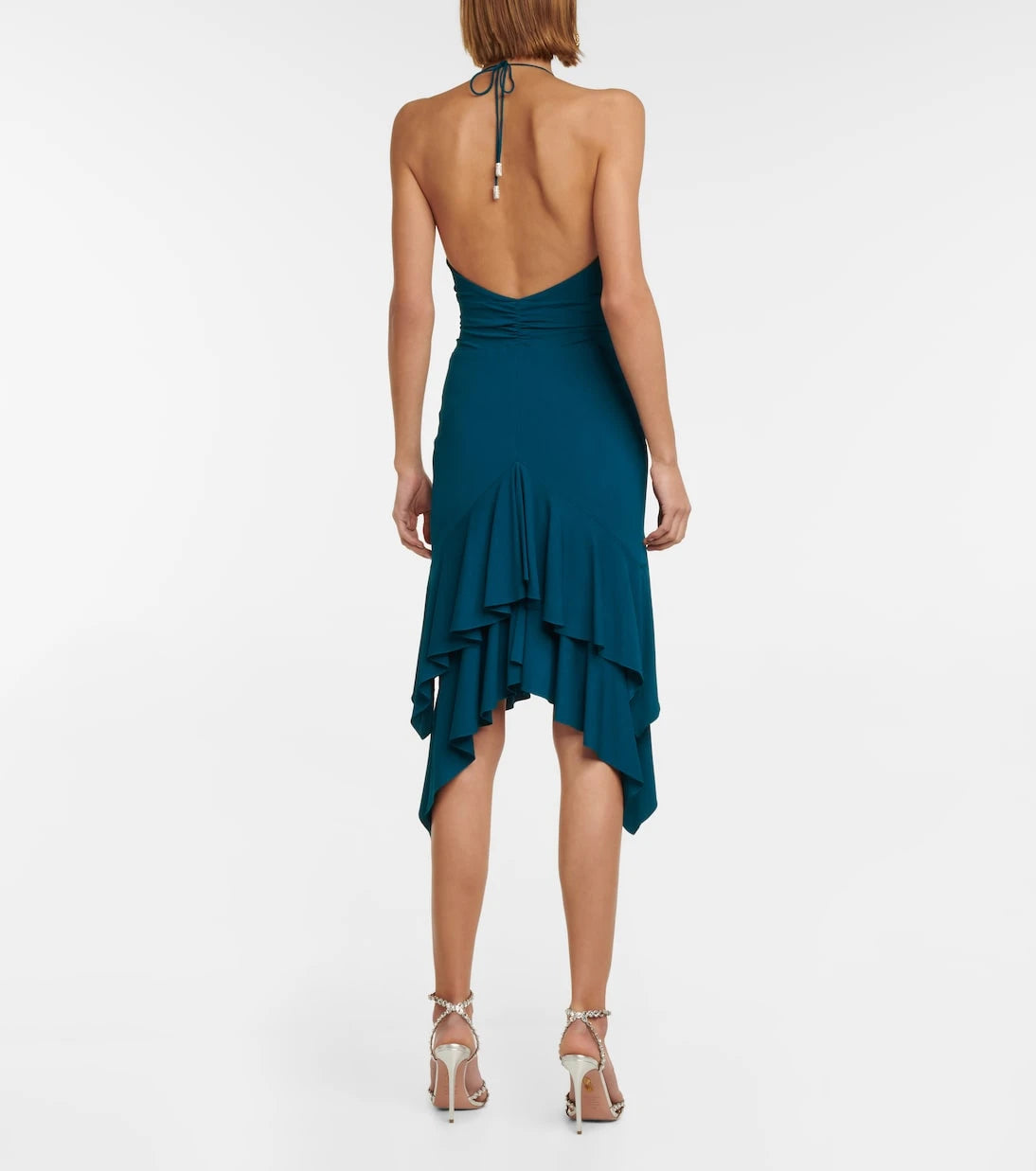Alexandre Vauthier - فستان ميدي جيرسي بياقة رسن