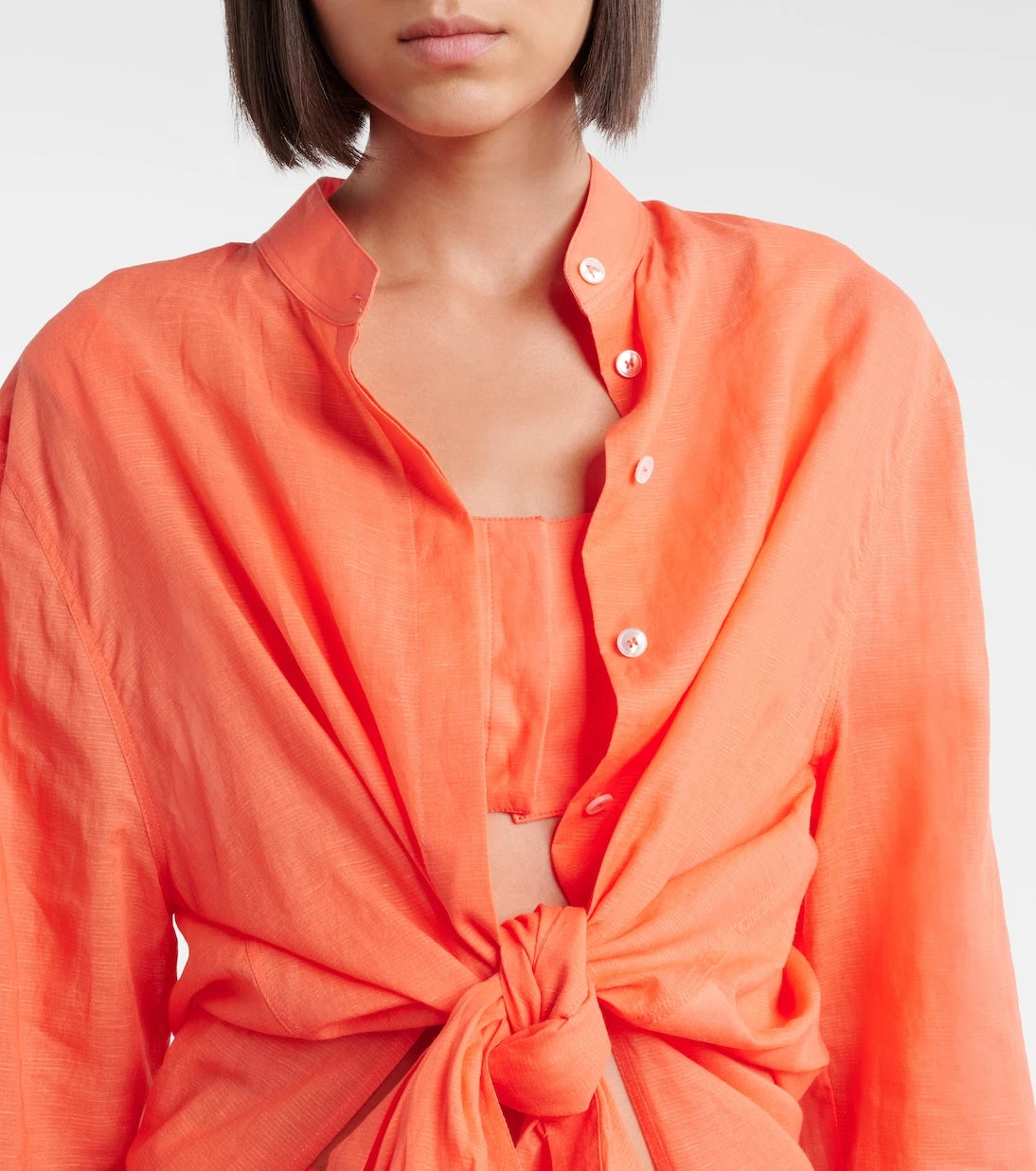Alaïa - Layered cotton and linen shirt
