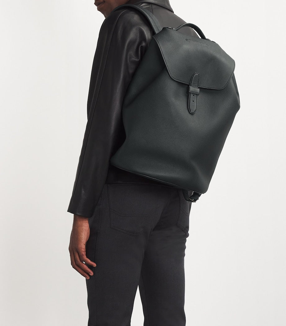 Grained Leather Backpack
