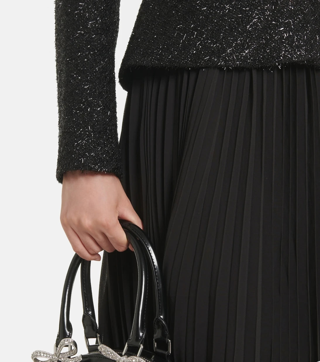 Self-Portrait - Bouclé chiffon midi dress