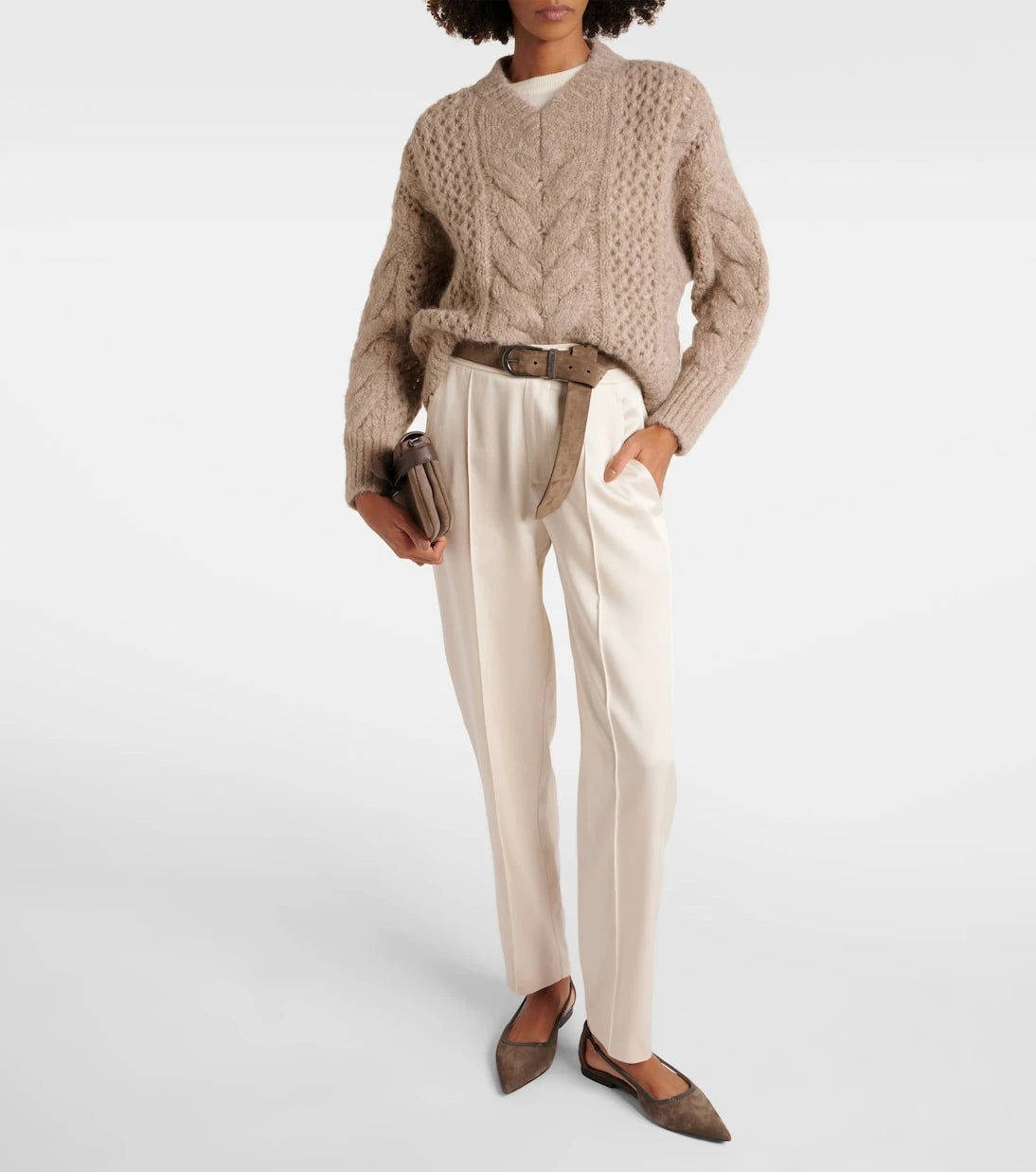 Brunello Cucinelli - High-rise tapered pants