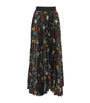 Alice+Olivia Black Pleated Katz Maxi Skirt