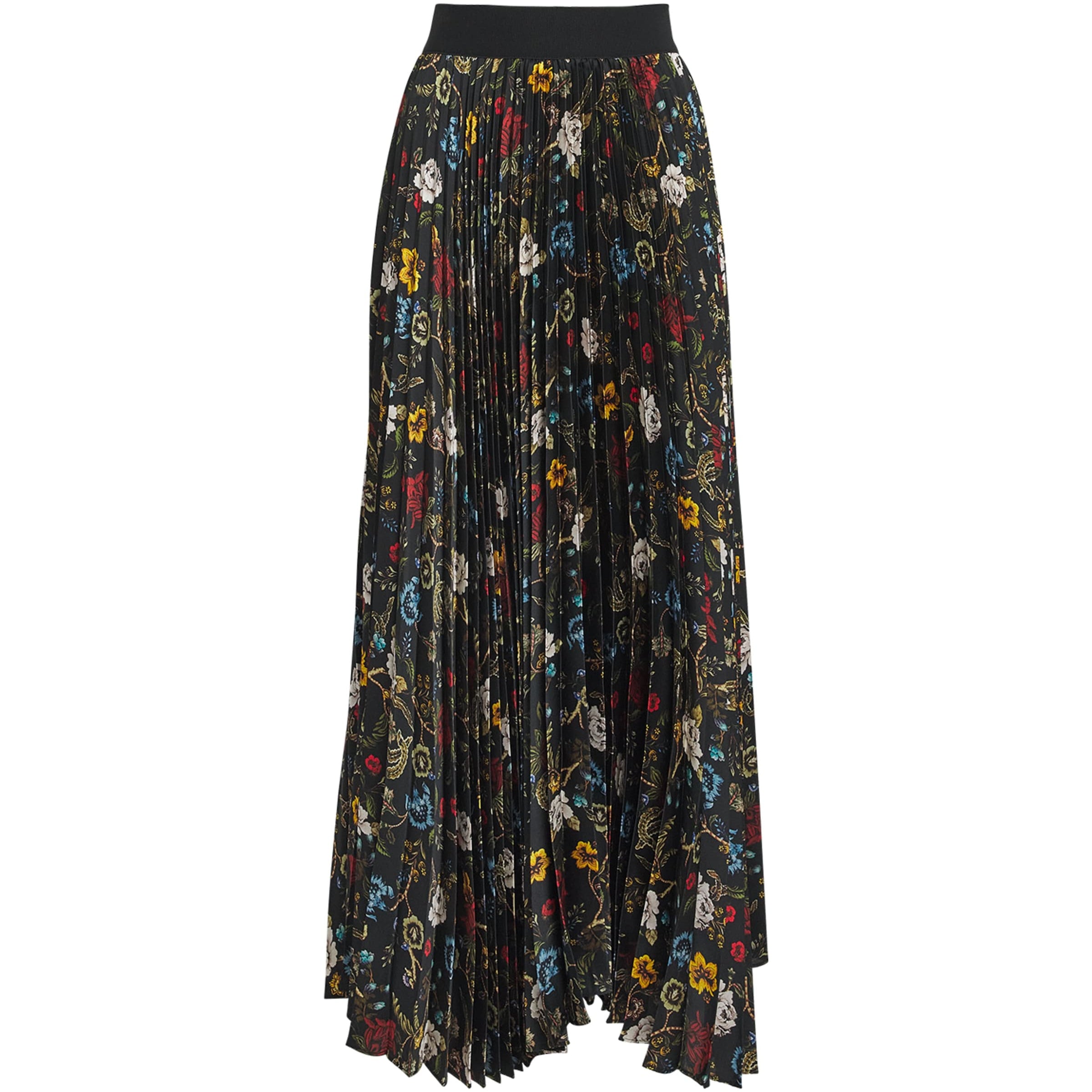 Alice+Olivia Black Pleated Katz Maxi Skirt
