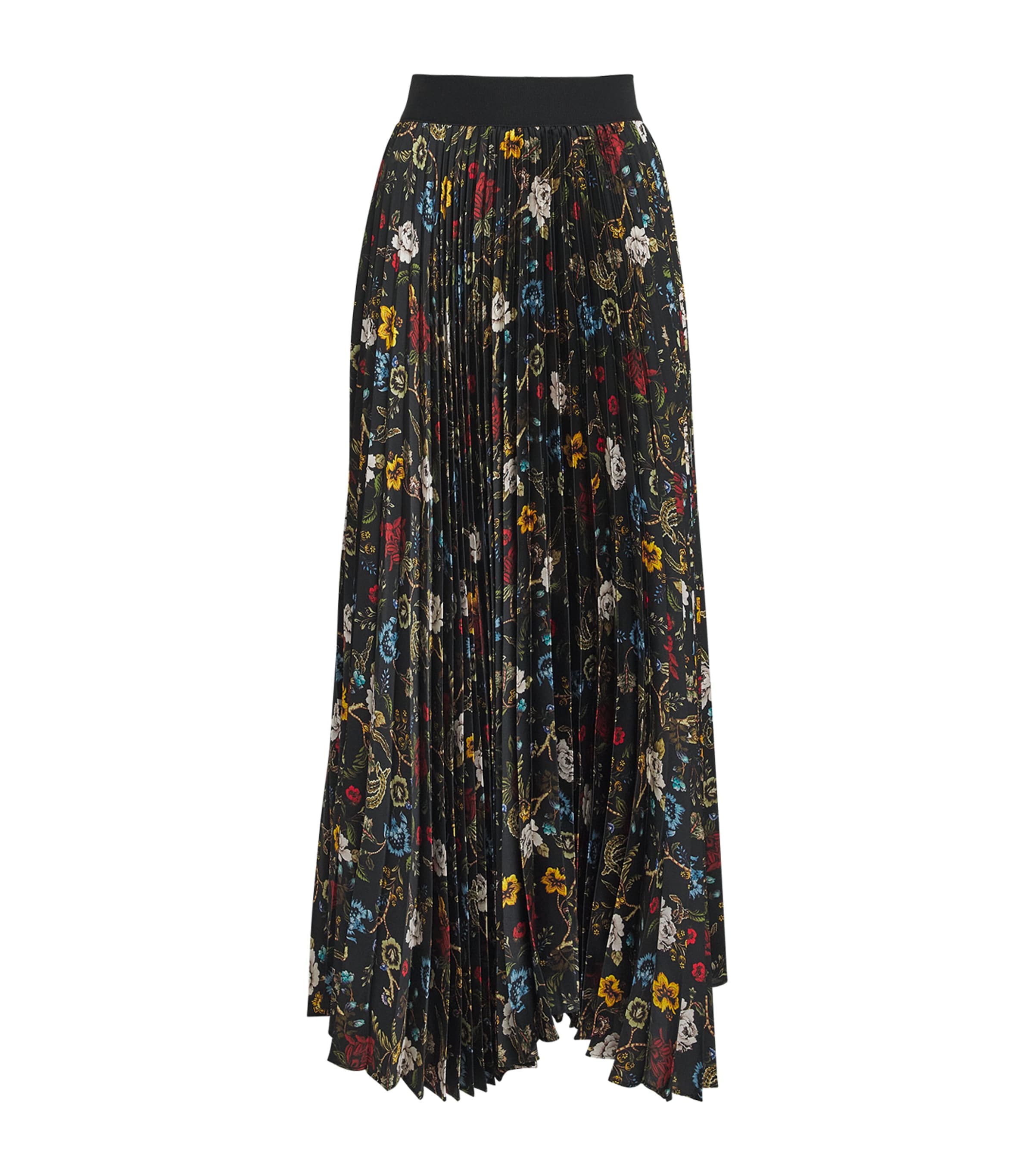 Alice+Olivia Black Pleated Katz Maxi Skirt