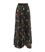 Alice+Olivia Black Pleated Katz Maxi Skirt