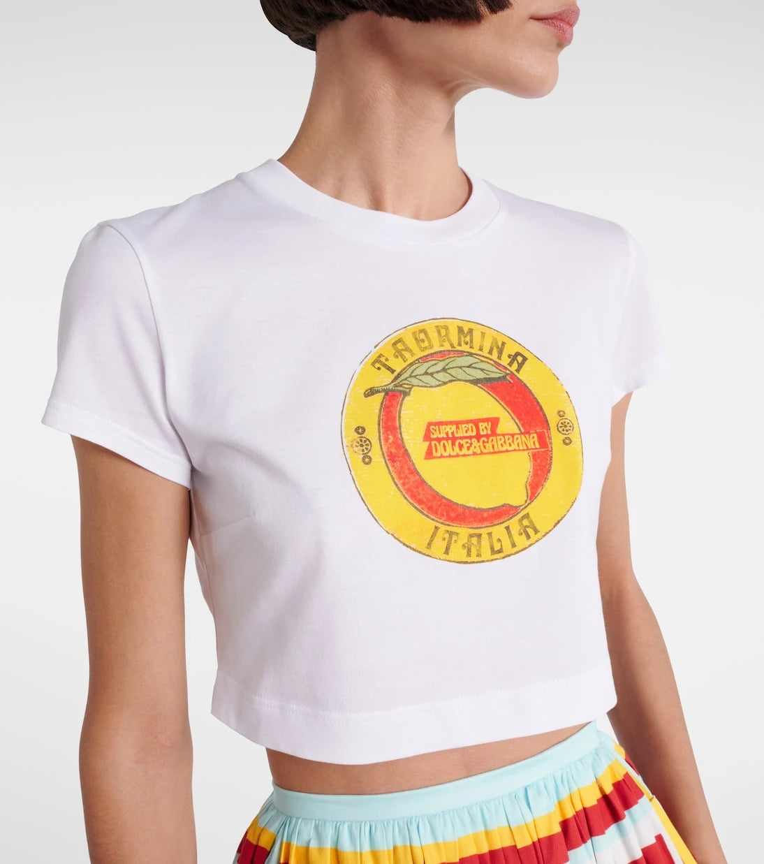 Dolce&Gabbana - Cropped printed cotton T-shirt