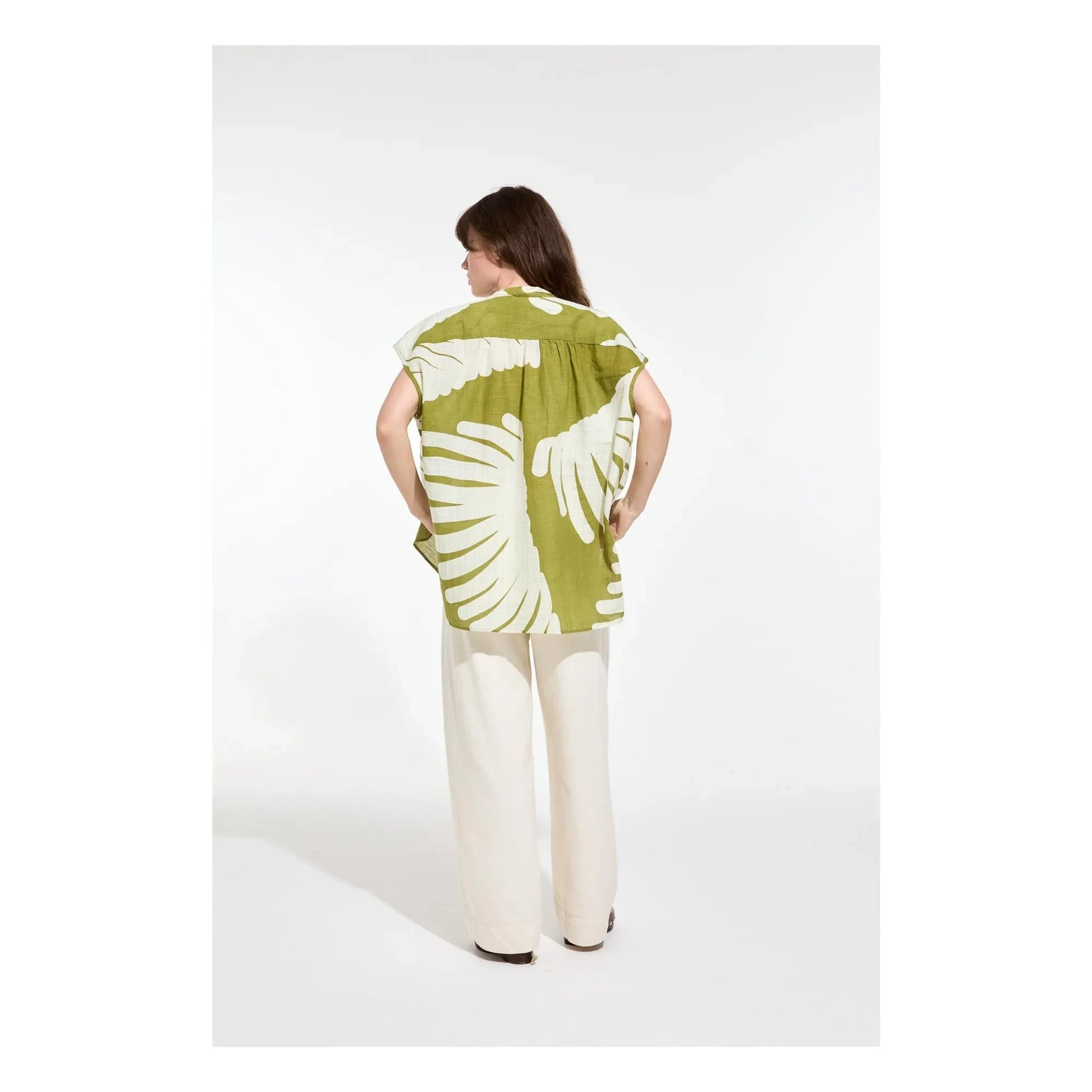 Mapoésie - Adèle Cotton Palm Top | Khaki