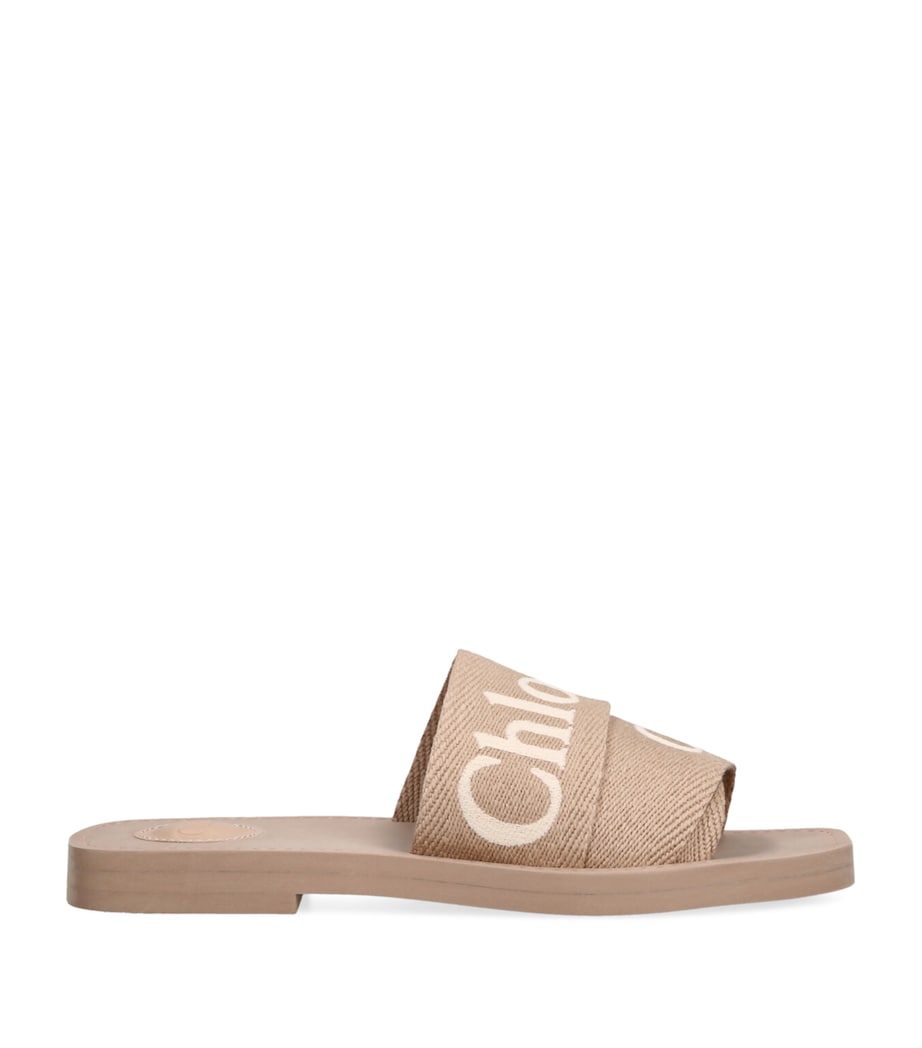 Pink Canvas Jacquard Woody Sandals