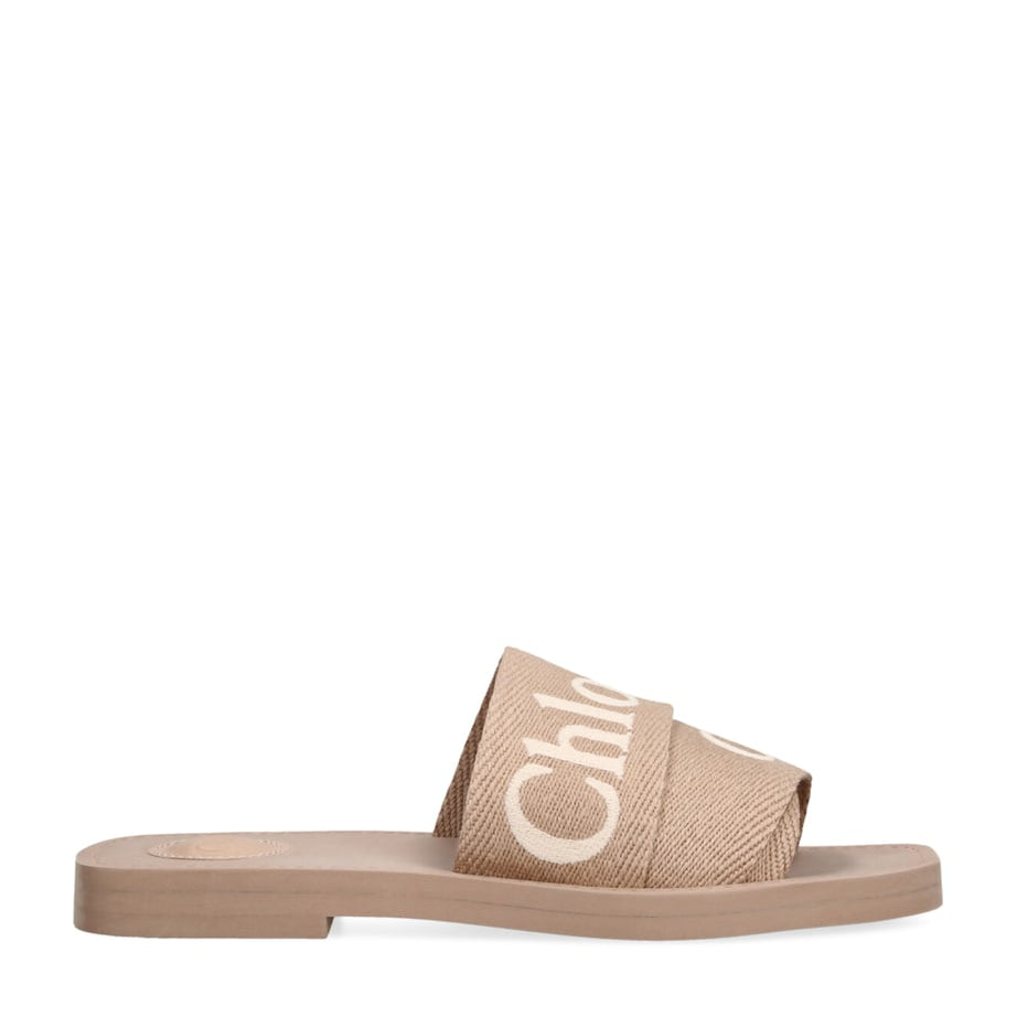 Pink Canvas Jacquard Woody Sandals