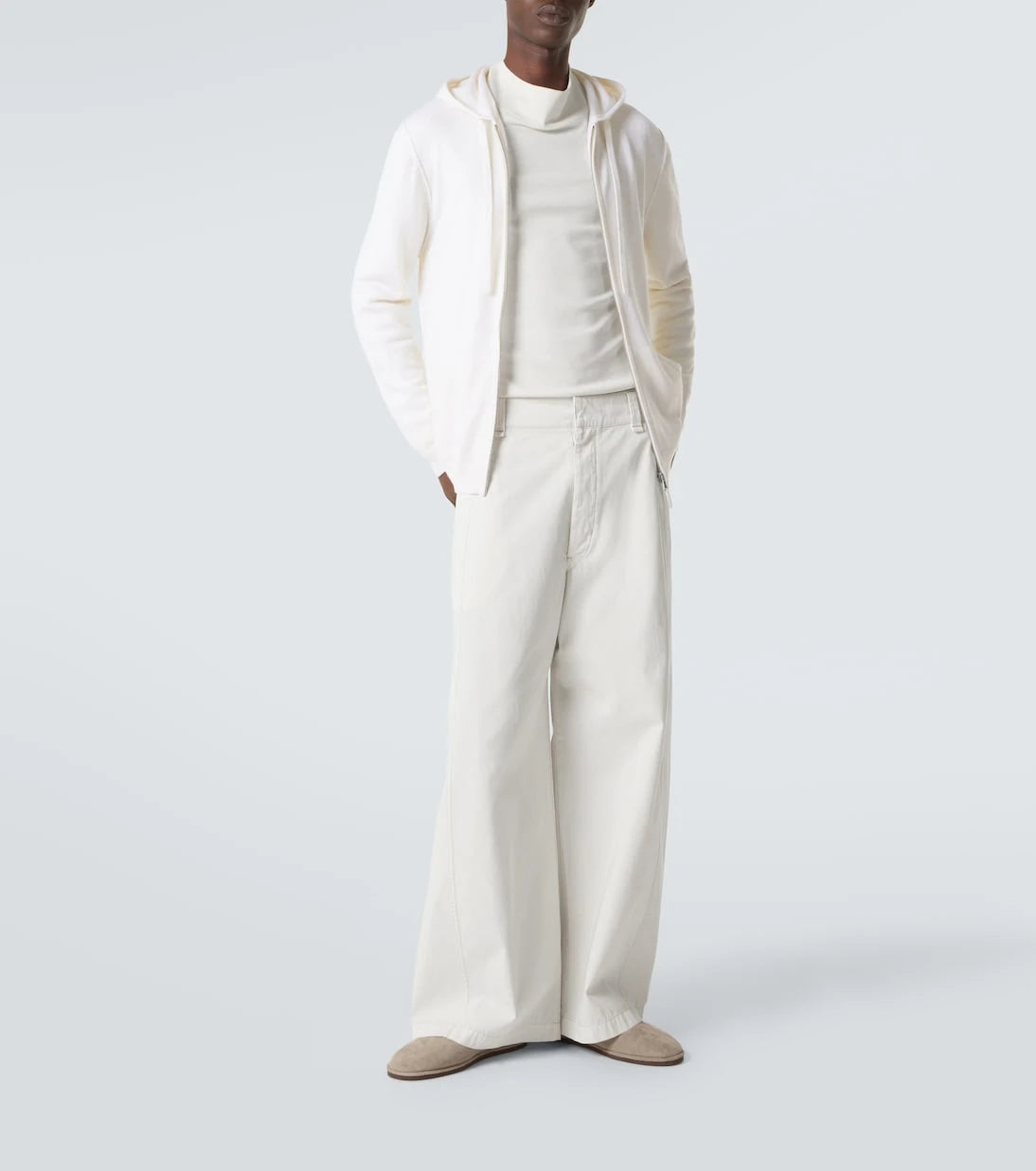 Allude - Zip-up wool and cashmere hoodie