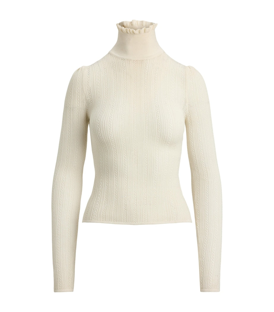 Ivory Silk-Cashmere Rollneck Sweater