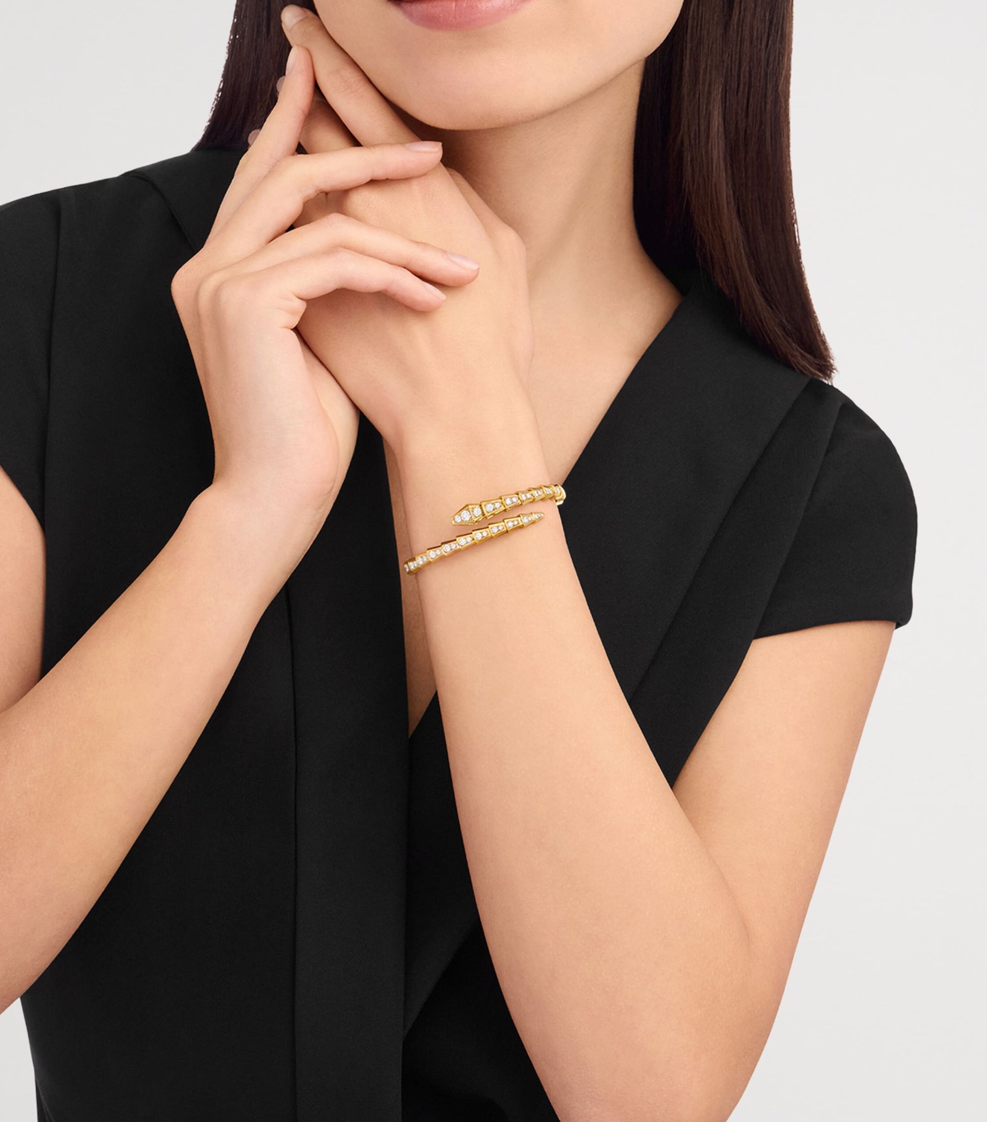 Yellow Gold and Diamond Serpenti Viper Bracelet