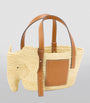 LOEWE Beige Small Woven Elephant Basket Tote Bag
