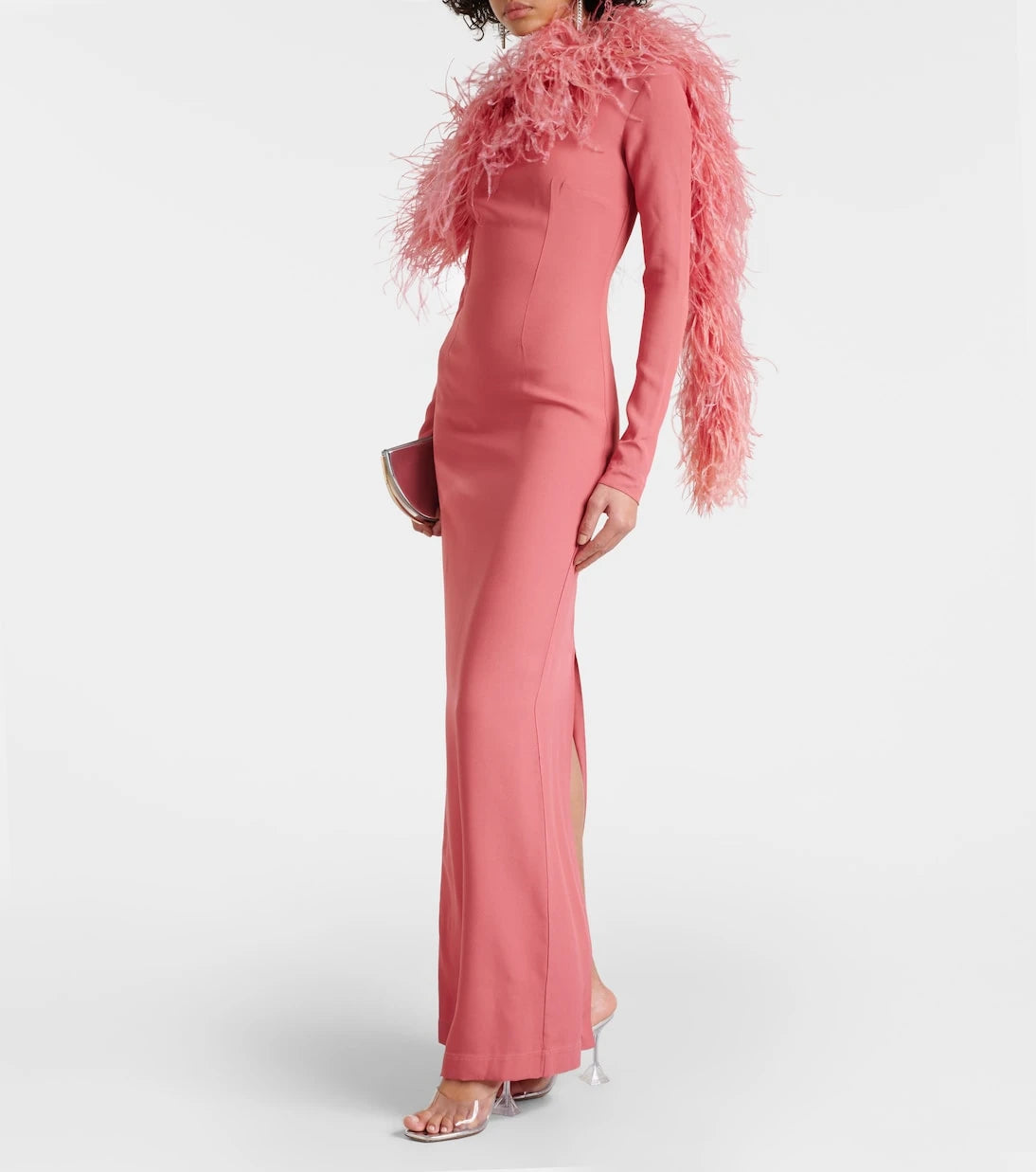 Taller Marmo - Garbo feather-trimmed gown
