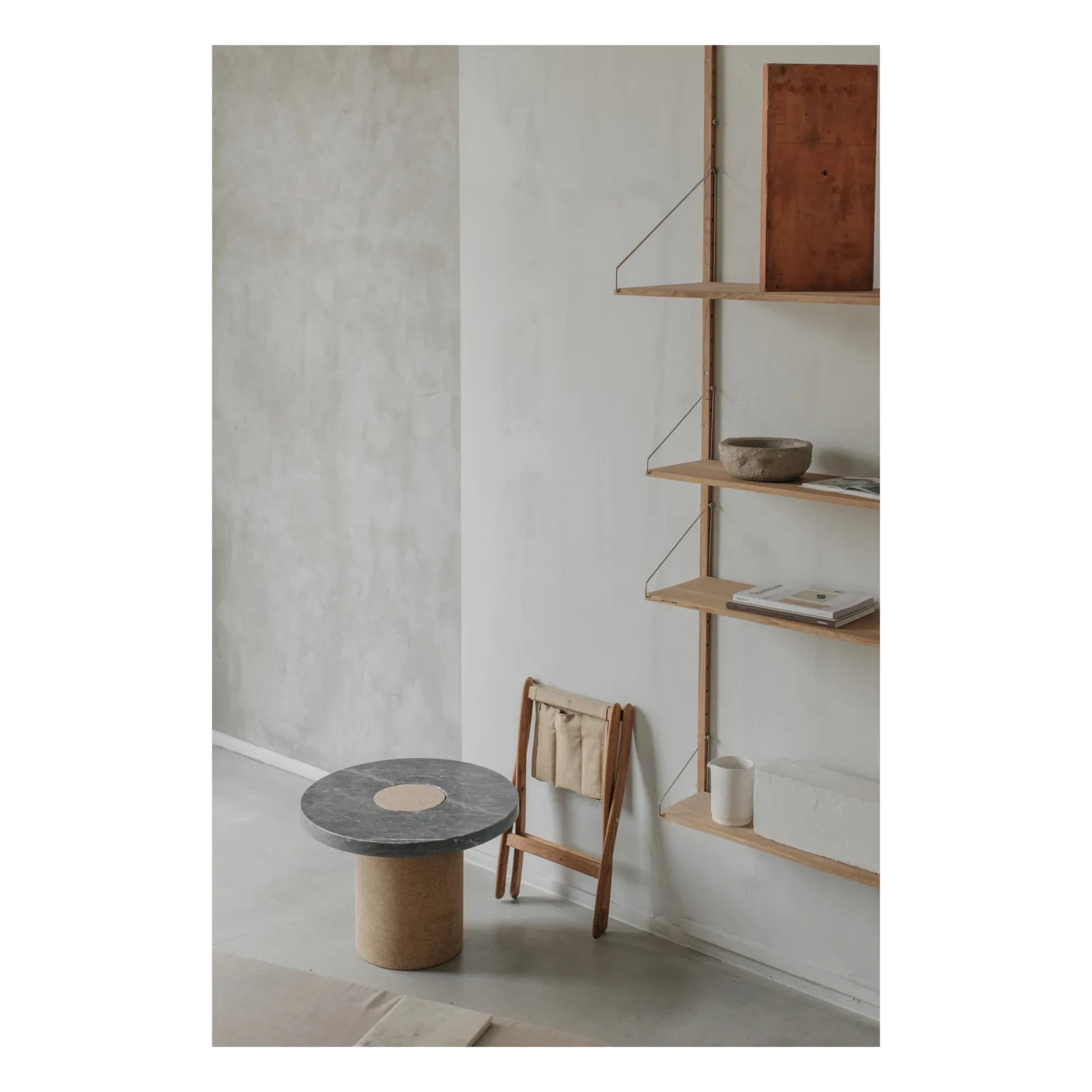 Frama - Sintra Side Table, Cork Base | Black Metal