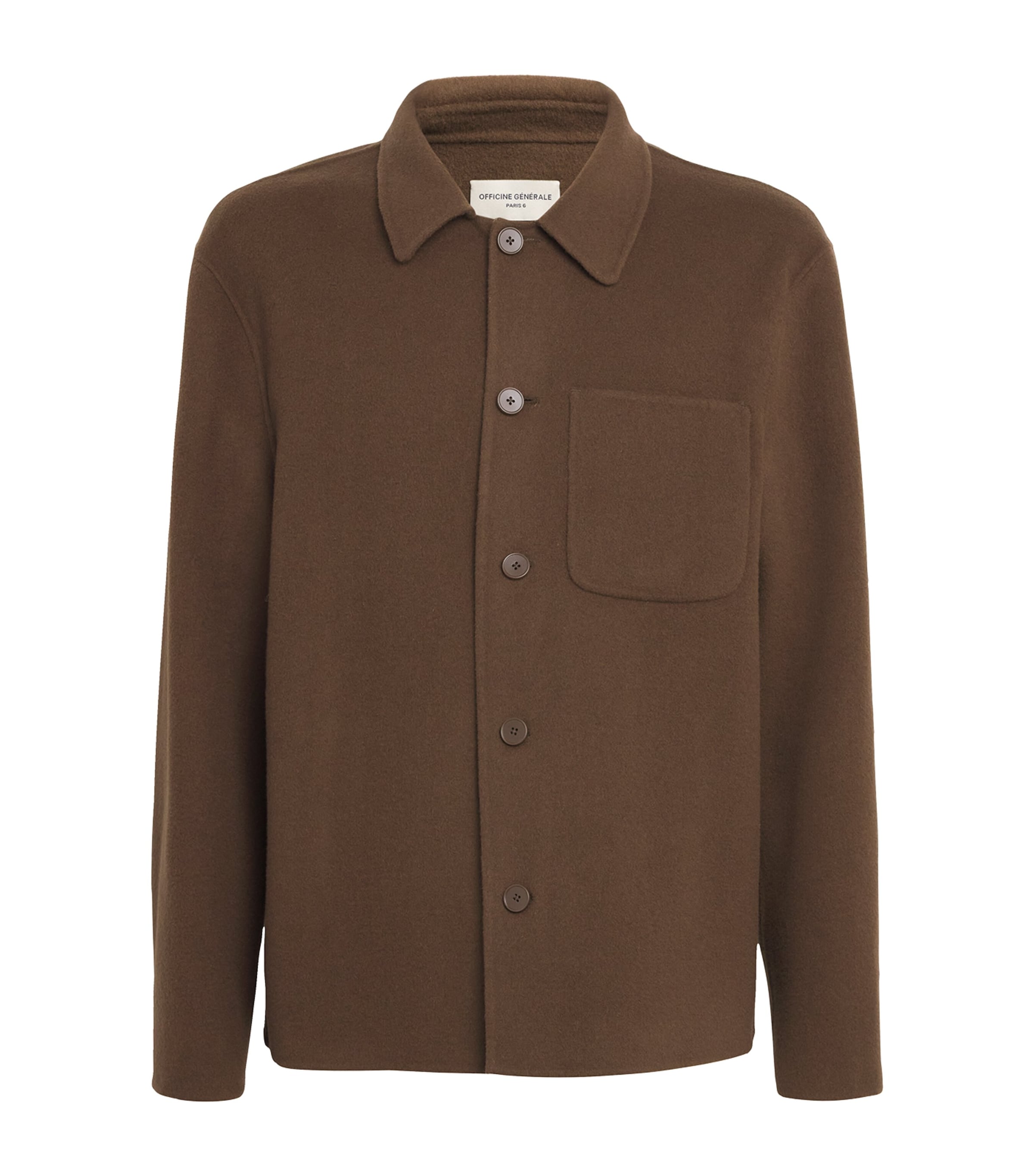 Officine Generale Brown Wool Overshirt