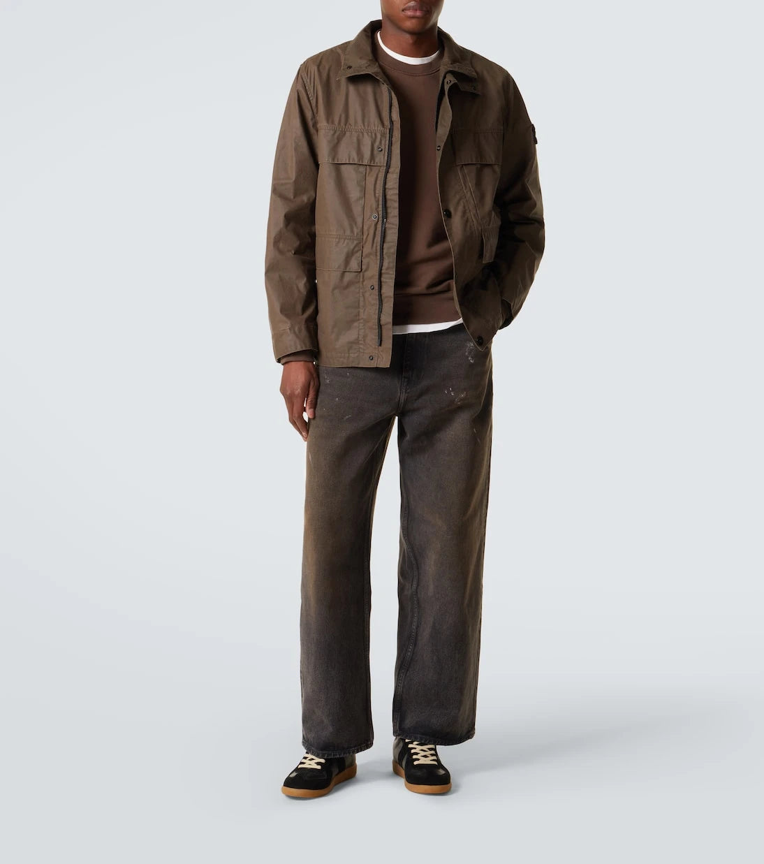 Stone Island - Hooded canvas field jacket