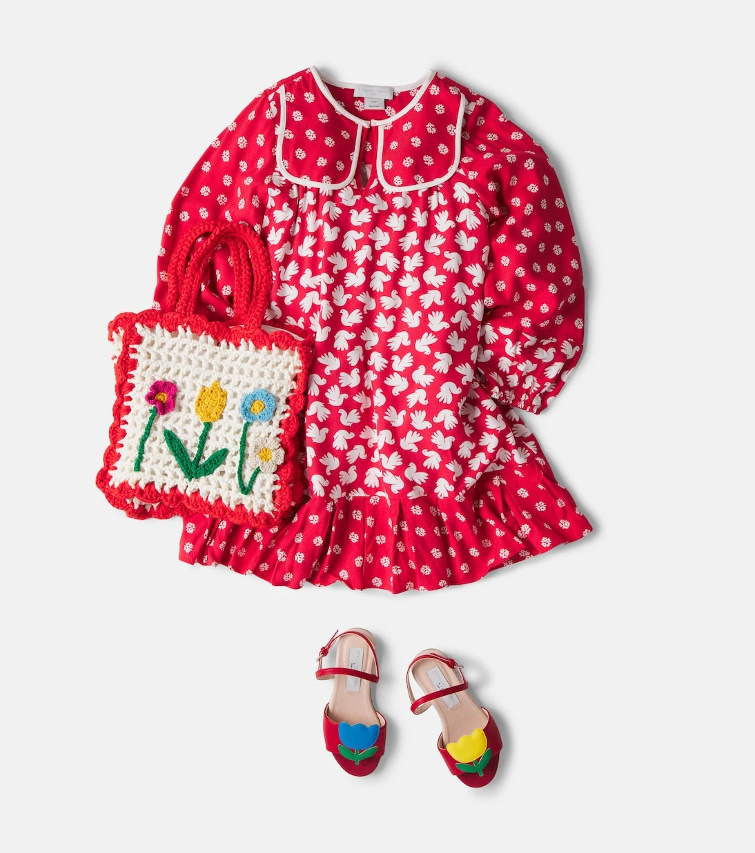 Stella McCartney Kids - Printed ruffled dress