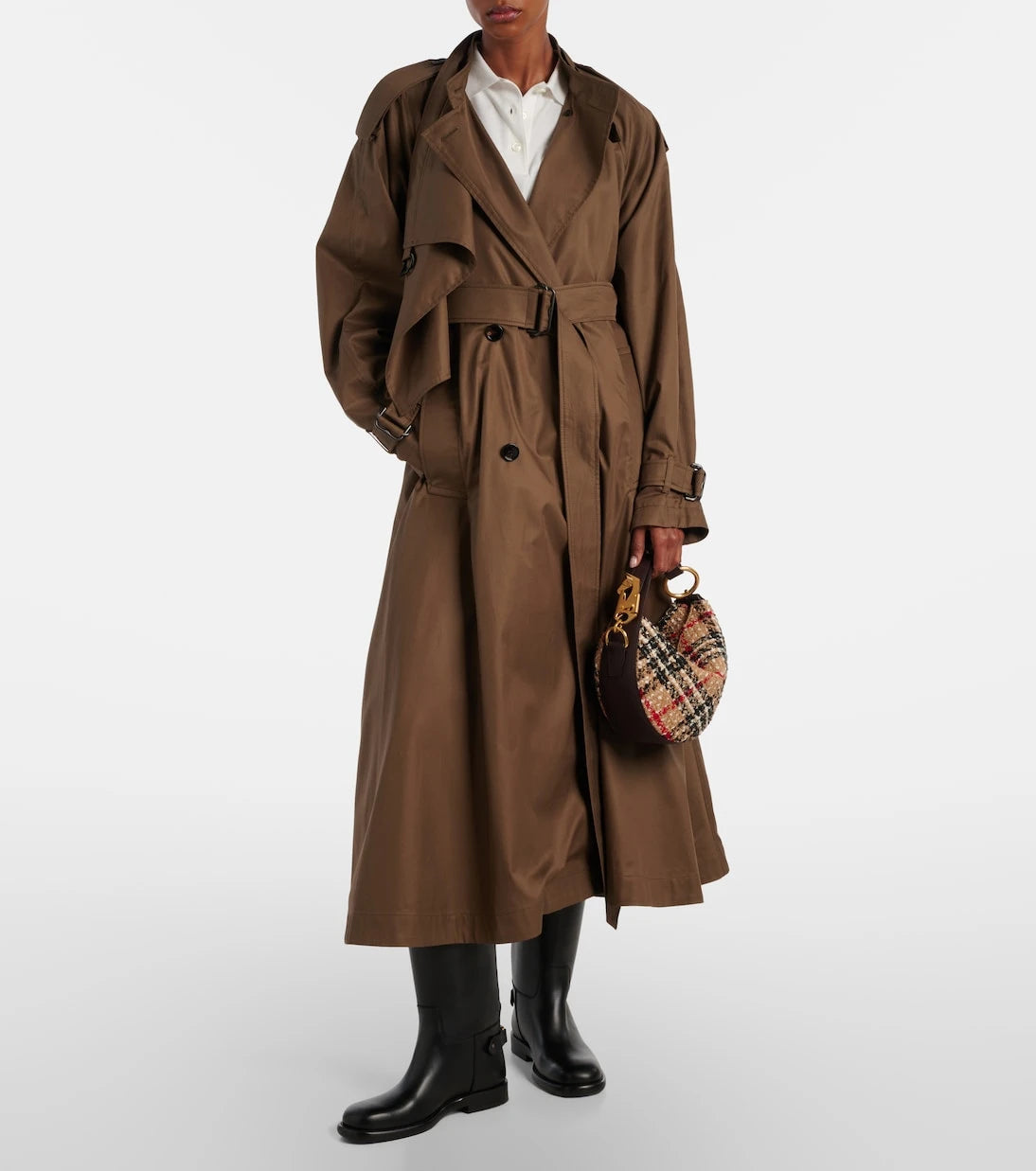 Burberry - حقيبة كتف Knight Arc من البوكلي المزدان بالجلد