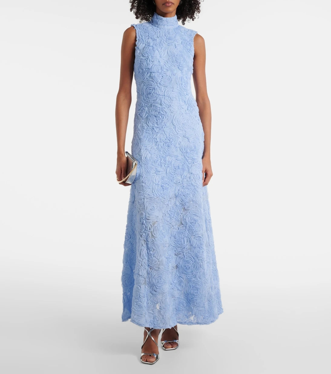 Rotate - Floral embroidered mesh maxi dress