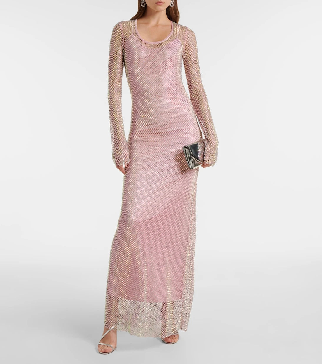Sportmax - Embellished mesh gown