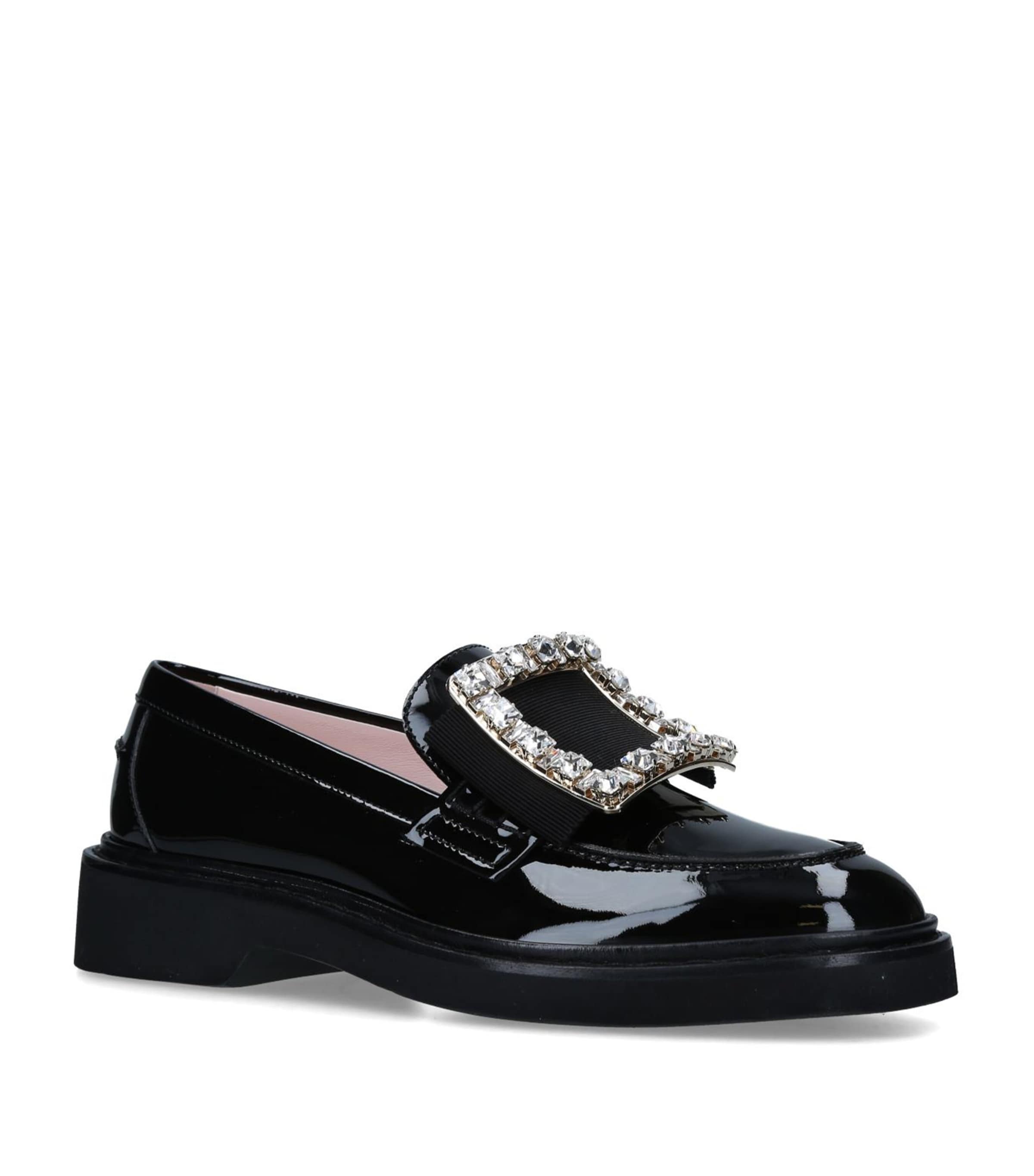 Patent Viv' Ranger Strass Buckle Loafers