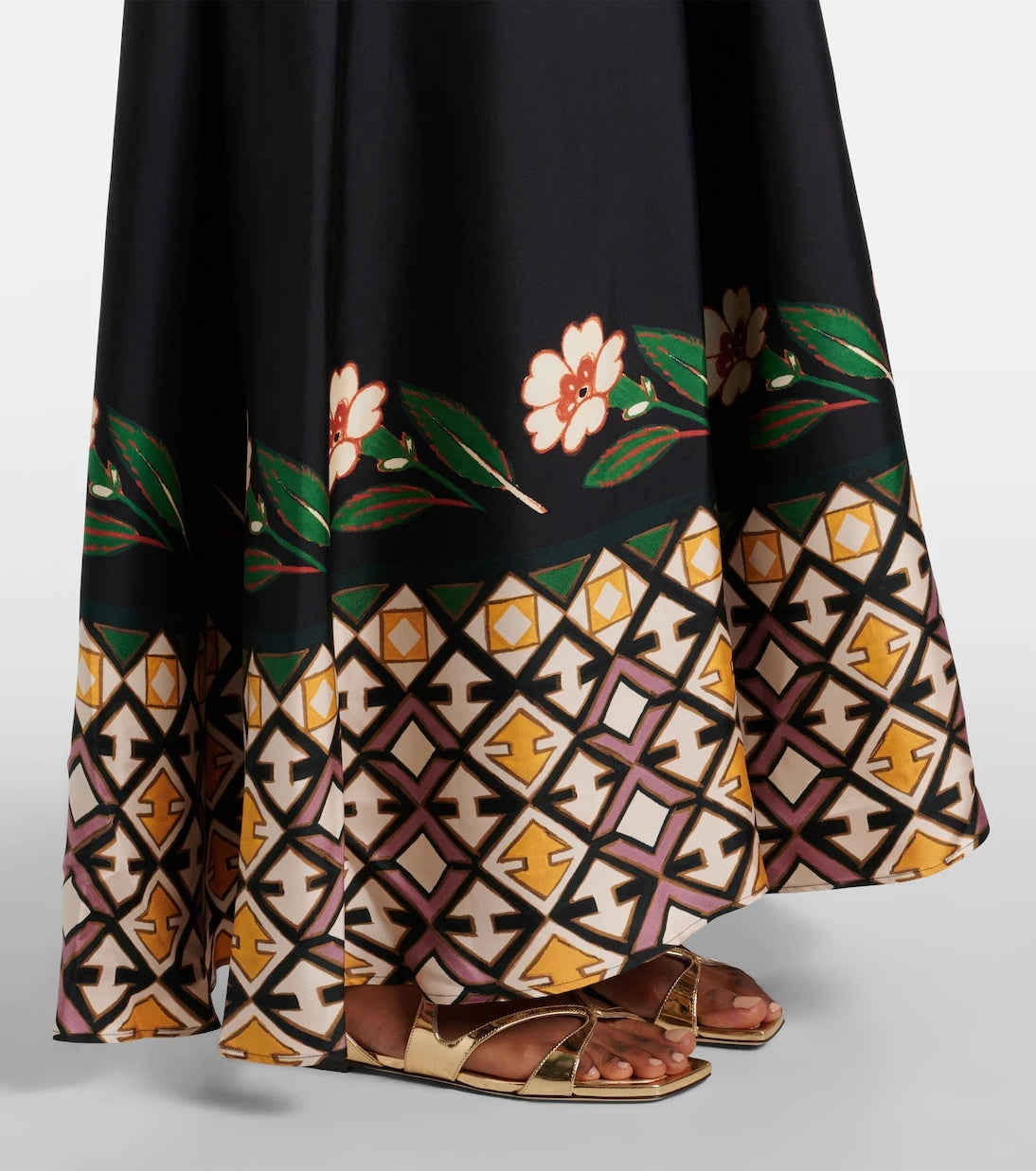 La DoubleJ - Magnifico printed silk twill maxi dress