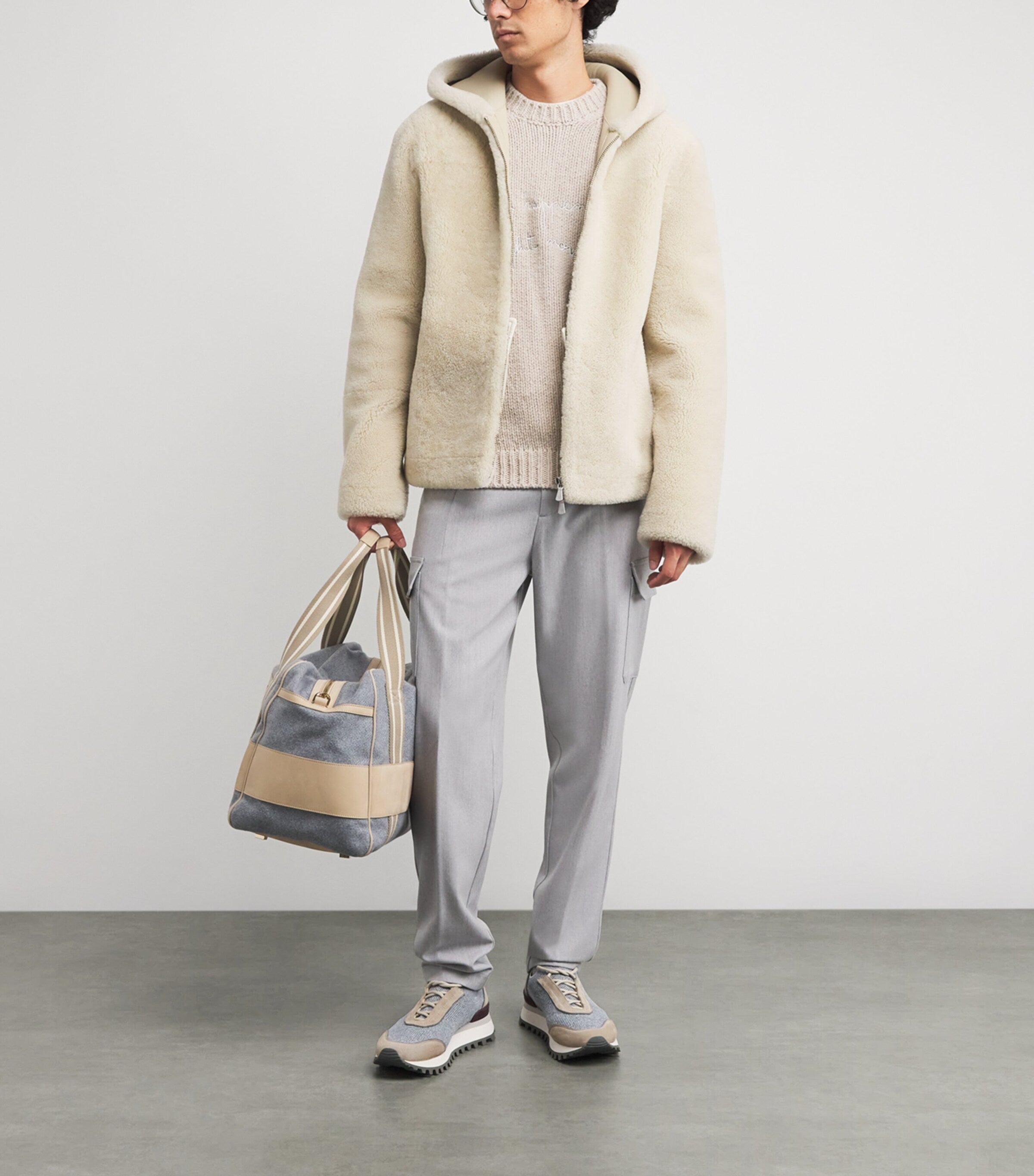 Eleventy Beige Wool Embroidered Sweater