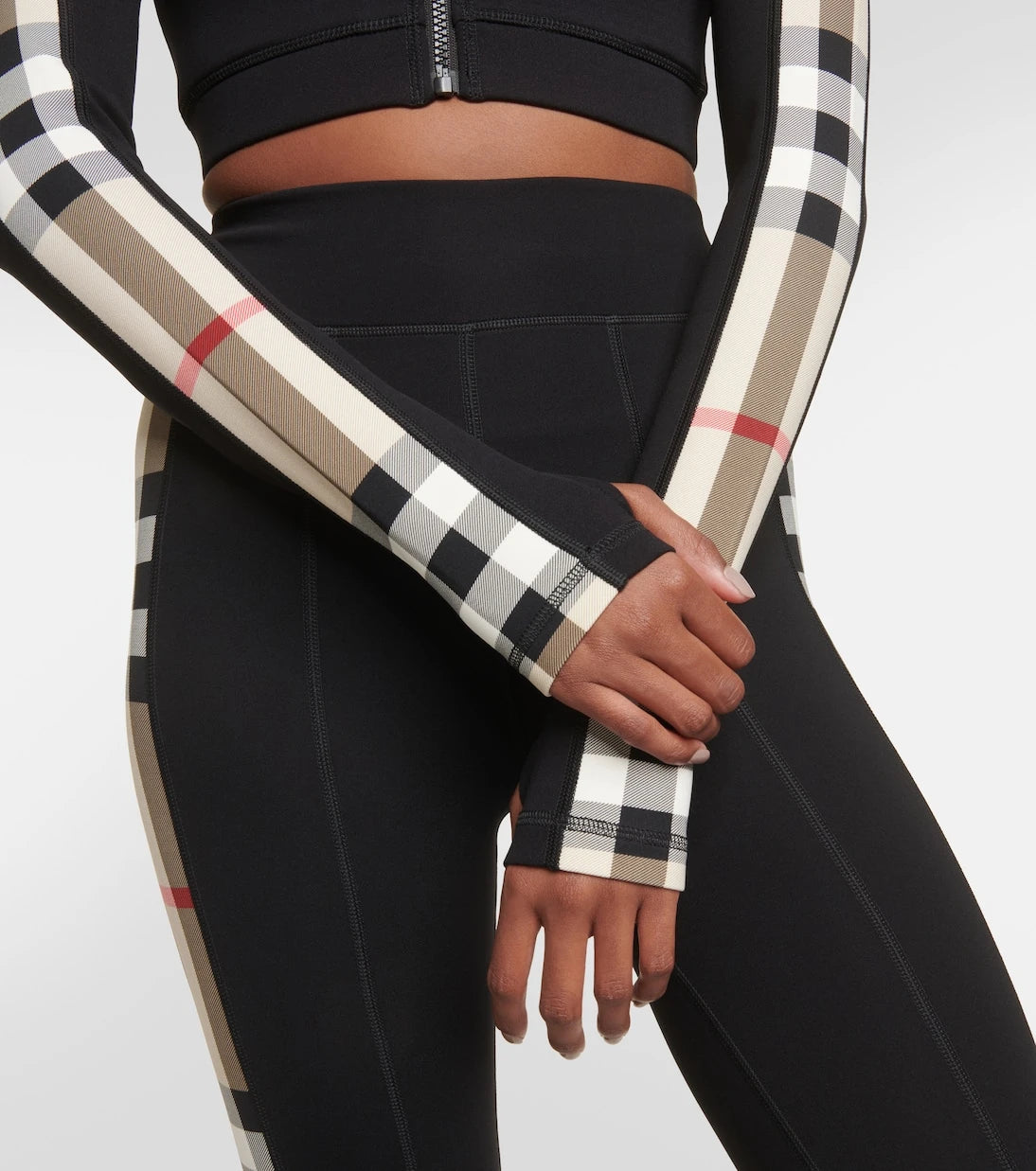 Burberry - Burberry Check technical jersey track jacket