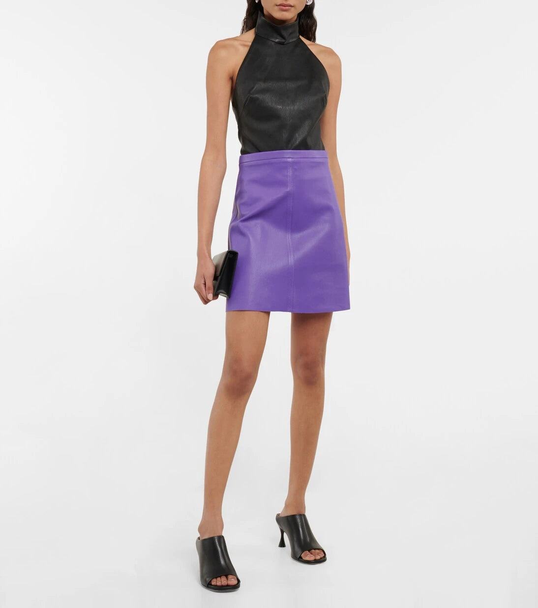 Stouls - Lucie high-rise leather miniskirt